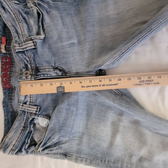 Bongo Jeans Faded Blue Low Rise Flirty Boot Cut Size 13 Womens Juniors - Picture 8 of 15